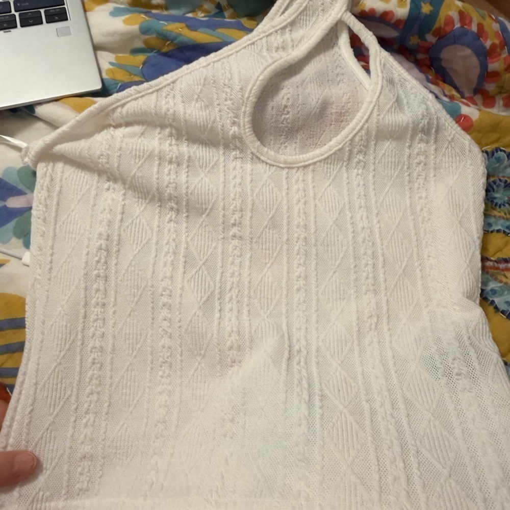 SHEIN White Textured Knit Top